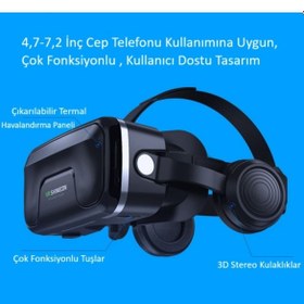 Resim VR Shinecon Sanal Gerçeklik Gözlüğü Kulaklıklı 3d Vr Filmler Video Oyunları Tüm Telefonlara Uyumlu Vr-box 