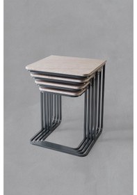 Resim Füme Ayak - Statik Vegas Zigon Sehpa - Oksit Üst 