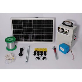 Resim Elektrikli Çit 18a Lifepo Set-1 Domuz Ayı Kovucu 50 Watt Panel 500mt Galv. 100 Ad. Demir İzolatör 