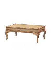 Resim Masifart Rustik Orta Sehpa Oymalı Krem Patine 