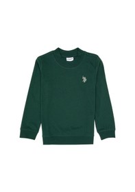 Resim U.S. Polo Assn. Erkek Çocuk Koyu Yeşil Basic Bisiklet Yaka Sweatshirt 50314971-VR079 