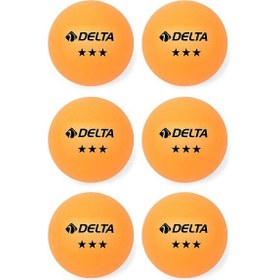 Resim Delta 6 Adet Turuncu Masa Tenisi Topu ( Pinpon Topu ) 
