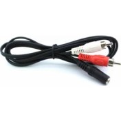Resim Swat 2Rca Erkek 3,5Mm Stereo Dişi Ses Kablosu 1,5 Metre 
