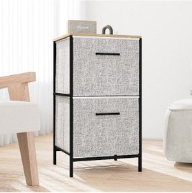 Resim Çok Amaçlı Dolap 2 Çekmeceli Orta Boy Komodin Sehpa Gri 1606 