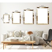 Resim Minimalist Çiçek Soyut Desen Gold Pleksi Kenar Mdf Tablo 