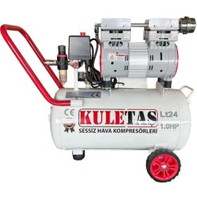 Resim Kuletaş 1 Hp 8 Bar 24 LT Süper Sessiz Yağsız Hava Kompresörü 