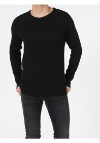 Resim Colin's Slim Fit Bisiklet Yaka Erkek Siyah Kazak CL1047125_Q1.V1_BLK 