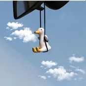 Resim Gaojunshop01 1 Adet Sallanan Ördek Gözü Araç İçi Aynası Dekoru Rich Duck Siyah 