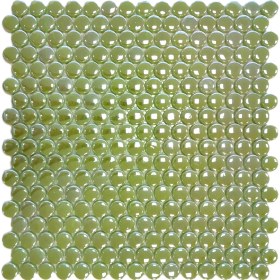 Resim MozaiKristaL Mutfak Tezgah Arası, Banyo, Havuz, Sauna, Spa ve Yaşam Alanlarının Tüm Yüzeyleri Için Ø22 mm Mint Yeşili, 31,5x31,5 cm Fileli Cam Mozaik. ( 5 File Karo = 0,5 M2 Fiyatıdır ) 