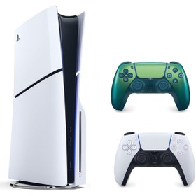 Resim Sony Playstation 5 slim Cdli versiyon + 2.kol Dualsense Chorma Teal Yeşil ( İthalatçı Garantili ) 