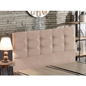 Resim Nironyatak Polo Çift Kişilik Yatak Başlığı - 140 Cm Sütlü Kahve Kumaş Başlık 