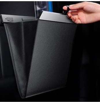 Araba Çöp Kutusu Araba Saklama Çantası Cep Telefonu Tutucu Çöp Kutusu Siyah