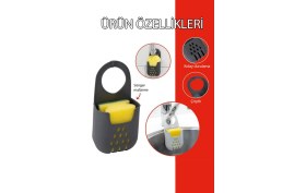 Resim Pratik Asılabilir Mutfak Banyo Silikon Bulaşık Süngerlik Evye Üstü Askılı Düzenleyici Süngerlik 