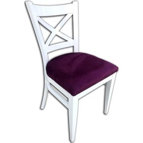 Resim Evimeaksesuar Çapraz Sandalye Tamamı Gürgen Ağaç Lake Boyalı Döşemeli 