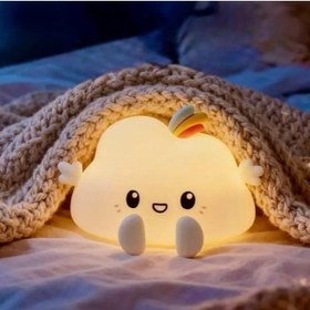 Resim Bulut Tasarımlı Dokunmatik Gece Lambası - Silikon, Usb Şarjlı, Renk Değiştiren Rgb Uyku Arkadaşı 