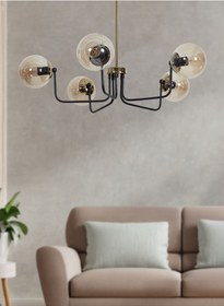 Resim Belize 5 Li Gold-siyah Metal Gövde Bal Rengi Camlı Tasarım Lü... Gold 