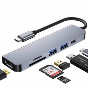 Resim Yerli Daytona Hc-13c Type-c To 2- Usb 3.0 Sd Tf 4k Hd 1080p Hdmı Pd Kart Okuyucu Çevirici Hub 