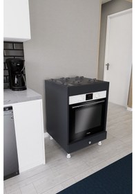 Resim Harmony Ankastre Modülü Kabini Açık Antrasit Fırın Ocak Dolabı Antrasit 