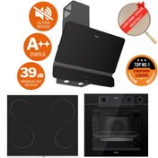 Resim Ferre FryArt&Buharlı Bodiy Sessiz Davlumbaz Elektrikli Siyah Ank. Set (D080-SA + MS261 + QEP64CS) 