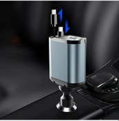 Resim Honeybeeshop Wgs-x11-siyah 120w Hızlı Geri Çekilebilir Araç Şarj Cihazı 2 Kablolu Usb Portlu 24a 120w Güç Kompakt Tasarım Araba Telefon Tablet Laptop 