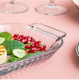 Resim Porsima1160 Shell Kulplu Salata Ve Servis Sunum Tabağı 17x30 Cm 