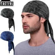 Resim WTACTFUL Nefes Alabilen Nem Alabilen Kafatası Kapağı - İncelikli Desenli Siyah, Koşu, Bisiklet ve Hip Hop Stili İçin İdeal, Erkekler ve Kadınlar İçin Serinleyici Baş Sarımı, Koşu Başlığı | İncelikli Desenli Kapağı | Rahat Uyumlu Kapağı, Kafatası Kapağı 