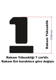 Resim Stencil Rakam Boyama Şablonu X058-sayı Rakam Yüksekliği 7 Cm 