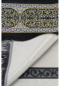 Resim Kabe Desenli Siyah Şönil Seccade 3 