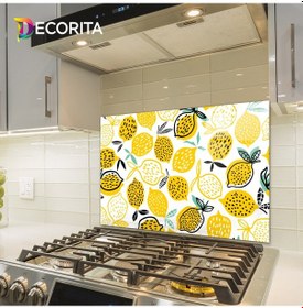 Resim Decorita Sarı Limonlar | Cam Ocak Arkası| 49,5x76cm 
