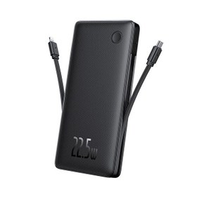 Resim Baseus Airpow Lite 10.000 mAh 22.5W Entegre Type-C ve Lightning Kablolu Siyah Powerbank 