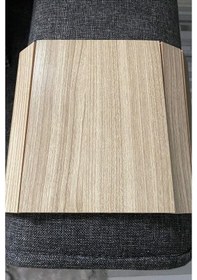 Resim Koyu Kahve Koltuk Tepsisi Yan Sehpa Ahşap Kol Dayama Sehpası Pratik Ve Şık Tasarım Bambu 