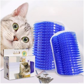 Resim FloriaShopping Köşeye Monte Edilebilir Catnipli Kedi Masaj Fırçası Kaşınma Aparatı Yapıştırılabilir 