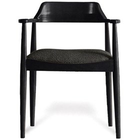 Resim Lines İskandinav Ahşap Sandalye Siyah - Antrasit 