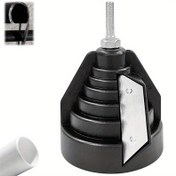 Resim ABS, CPVC, PP, PE Borular için Ayarlanabilir Yükseklikli 20-63mm PVC & PE Pervane Aparatı - Temiz ve Hassas Kesimler için Siyah Plastik Tabanlı Metal Levha ile Kenar Düzeltme ve Çapak Alma - Altıgen Dişli Tasarım, Dayanıklı Yapı 