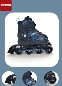 Resim Mavi Silikon Tekerli Ayarlanabilir Işıklı Paten S 31-34 HP7128 