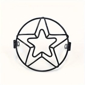 Resim Dashanshop Universal 6.5" Motosiklet Double Pentagram Far Koruyucu Grill Maskesi Cruiser Chopper Cafe Racer 