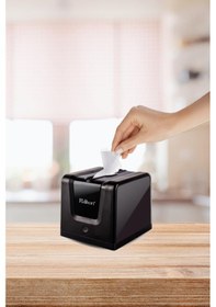 Resim Flora Modern Peçetelik, Dekoratif Peçete Dispenseri Ve Düzenleyicisi F290 Siyah 