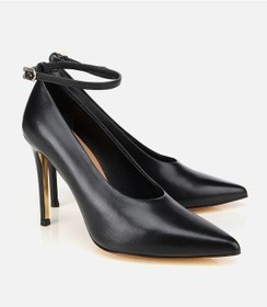 Resim Hotiç Kadın Deri Siyah Bilekten Bağlamalı Gold Detaylı Yüksek Topuklu Stiletto 01ayh316600a100 01ayh316600a100 Siyah 