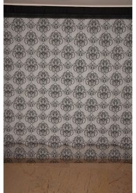 Resim Örümcek Model Siyah Renk İp Perde Hazır Düğmeleri Dikilmiş İp Perde 300 270 Cm Siyah 