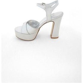 Resim Kadın Çapraz Bantlı Platform Topuklu Sandalet - Gümüş Gümüş 