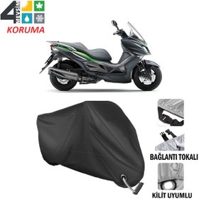 Resim Kawasaki J 300 Motosiklet Brandası ( Kilit Uyumlu - Siyah 