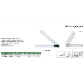 Resim Insize 2176-200 Dijital Açı Ölçer 