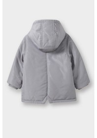 Resim Defacto Erkek Bebek Su Geçirmez Kapüşonlu Fermuarlı Çıtçıtlı Mont E9801a525wngr89 Gri 