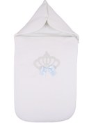 Resim Nenni Bebek Taç Desenli Kurdeleli Zincirli Beyaz Bebek Kundak 35 X 80cm nennibd80022 