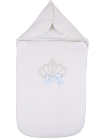 Resim Nenni Bebek Taç Desenli Kurdeleli Zincirli Beyaz Bebek Kundak 35 X 80cm nennibd80022 