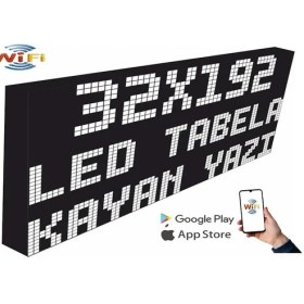 Resim LED Tabela 32X192CM Tek Taraflı Beyaz Kayan Yazı-Wifi 