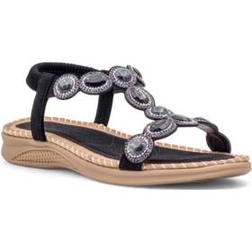 Resim Pepita 306 Anatomic Taban Taşlı Rahat Garantili Kadın Sandalet Siyah 