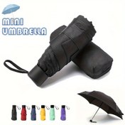 Resim Mini Şemsiye - Kompakt, Hafif, Taşınabilir, Su Geçirmez ve Güneş Koruyucu ile Güçlendirilmiş 6 Kaburga Tasarımı - Mor/Siyah Renklerde Mevcut 