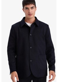 Resim Defacto Regular Fit Polo Yaka Blazer Ceket G3832ax25wnnv82 Lacivert-nv82 