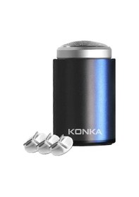 Resim Konka Mini Tıraş Bıçağı Açık Hava Su Geçirmez Erkek Tıraş Bıçağı Siyah + 3 Bıçak Başlığı 